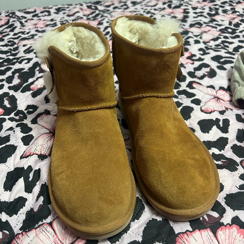 UGG Chestnut Suede Shearling Lined Ankle Booties